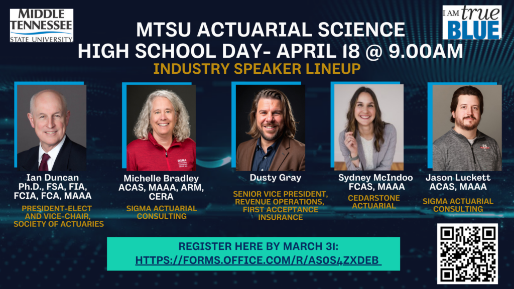 MTYSU Actuarial Science High School Day Event- April 18